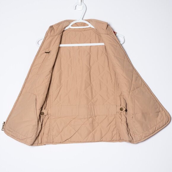 Lauren Ralph Lauren Womens Petite Small Reversible Quilted Zipper Vest Red Tan - Picture 3 of 8